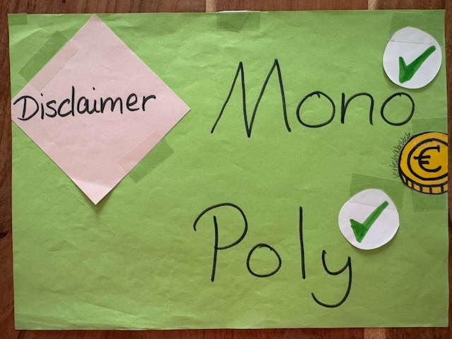 Handzeichnung mit „Mono“ und „Poly“, jeweils mit einem Häkchen.